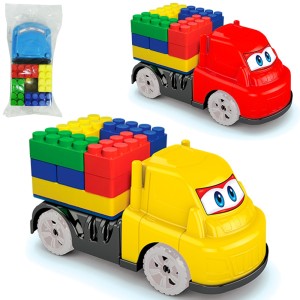 CAMINHAO DEKO BASCULANTE BLOCOS DE MONTAR RODA LIVRE 23X12X11CM