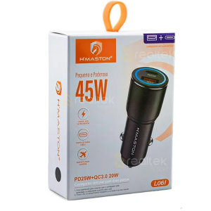 FONTE VEICULAR USB+TIPO C HMASTON 45W L06L