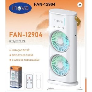 VENTILADOR DUPLO COM UMIDIFICADOR INOVA FAN-12904 RECARREGAVEL