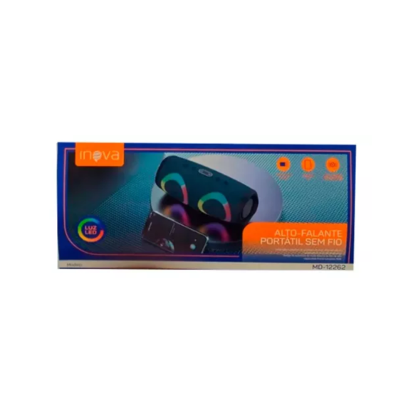 CAIXA DE SOM INOVA LUZ LED MD-12262