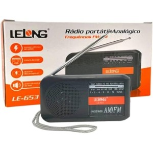 CAIXA DE SOM RADIO PORTATIL FM/AM LELONG LE-653