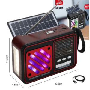 CAIXA DE SOM RADIO PORTATIL COM CARREGAMENTO SOLAR FM/AM/SW KAPBOM KA-8109