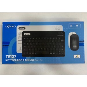 KIT TECLADO E MOUSE SEM FIO KNUP TE127 