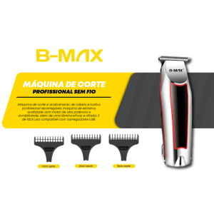 MAQUINA DE CORTAR CABELO PROFISSIONAL B-MAX BM-C021 RECARREGAVEL