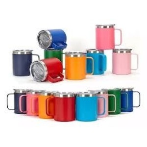 CANECA TERMICA 350ML COM ALÇA E TAMPA