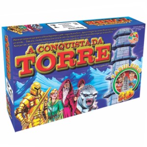 JOGO A CONQUISTA DA TORRE COM TABULEIRO 3D + DADO 18 PECAS