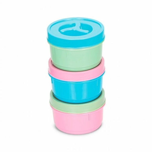 CONJUNTO DE POTE DE PLASTICO REDONDO 3 PCS