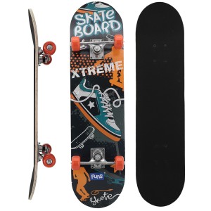 SKATE COM SHAPE DE MADEIRA LIXA + TRUCK DE ALUMINIO E RODA PVC STREME FUNS A UNIDADE