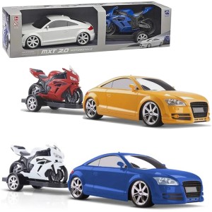 CARRO MXT 2.0 COM CARRETINHA + MOTO MOTORCYCLE RODA LIVRE
