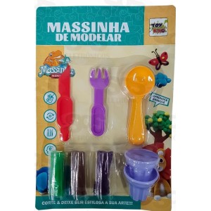 MASSINHA DE MODELAR COM TALHER 8 PEÇAS
