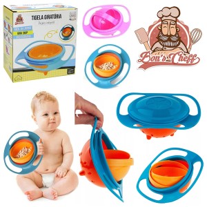 PRATO DE PLASTICO INFANTIL TIGELA GIRATORIA ANTI DERRAMAMENTO 360º 17CM BONS CHEFF