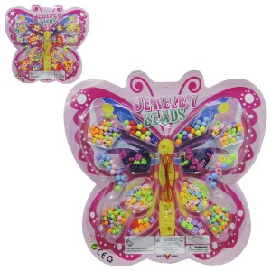 KIT BELEZA / BIJUTERIA INFANTIL COM 270 MICANGAS JEWELRY BEADS BORBOLETA