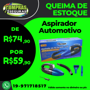 ASPIRADOR AUTOMOTIVO DE PÓ PORTÁTIL 12V AP-17 PARA LIMPEZA AUTOMOTIVA