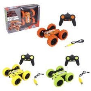 CARRO MALUCO CAMBALHOTA COM CONTROLE REMOTO SEM FIO GIRO RADICAL COM LUZ A PILHA RECARREGAVEL