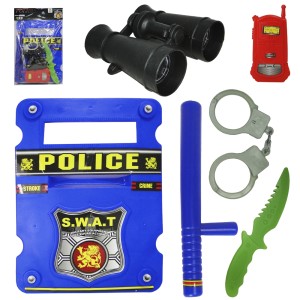 COLETE INFANTIL COM BINOCULO + ACESSORIOS POLICE 6 PECAS