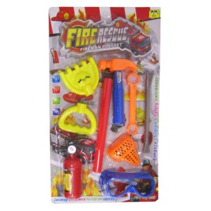 KIT FERRAMENTA INFANTIL COM MARTELO + OCULOS E ACESSORIOS FIRE RESCUE 9 PECAS