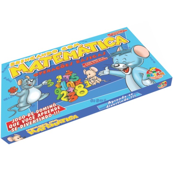 JOGO BRINCANDO COM MATEMATICA COM DOMINO 8X4CM + TABELA 29 PECAS